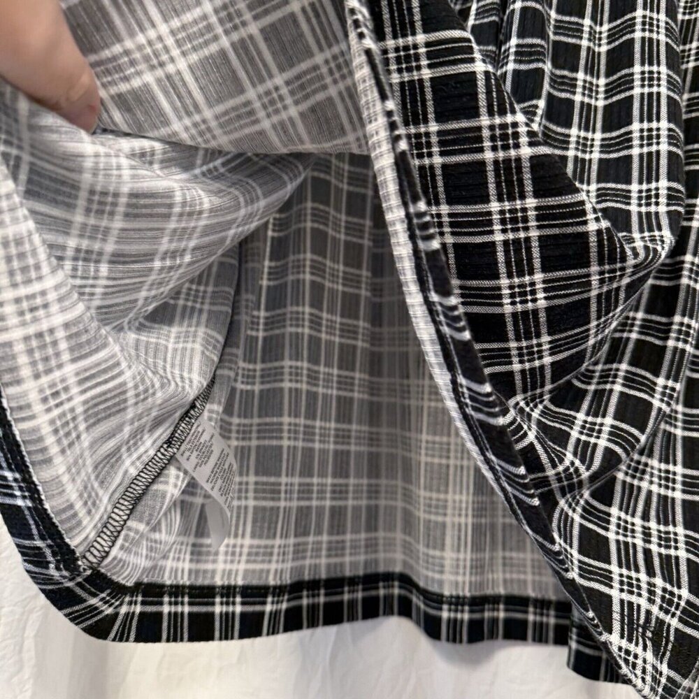 Loft Faux Wrap Dress Size Sm Black White Plaid Gingham Workwear Church - Picture 5 of 15